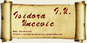 Isidora Unčević vizit kartica